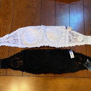 No Boundaries Lace Bandeau Set in White and Black